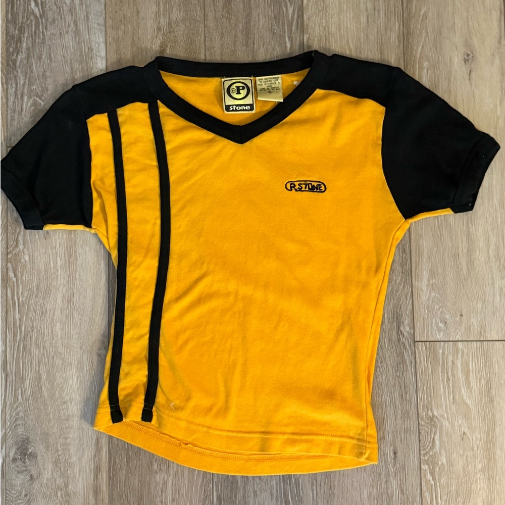 P Stone Yellow and Black T-Shirt